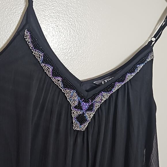 EUC Express Strappy Beaded V Neck Slip Dress Sz Medium - Picture 3 of 12